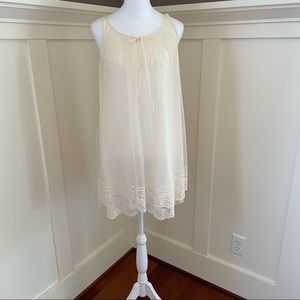 Vintage Ivory Babydoll Chemise Nightgown Small